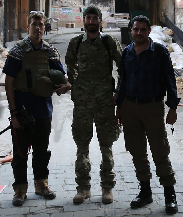 James Foley, Matthew VanDyke, and Omar Hattab in Aleppo, Syria