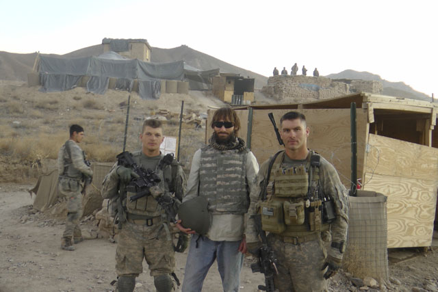 journalist matthew vandyke working as a war correspondent with mark walden and david smith at fob baylough in deh chopan zabul afghanistan